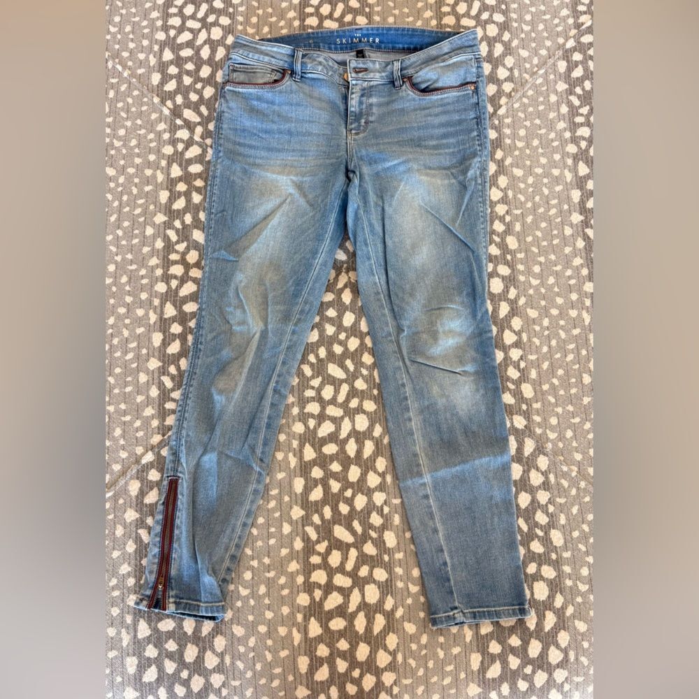 WHBM Blue Denim Jeans with Zipper Detail
